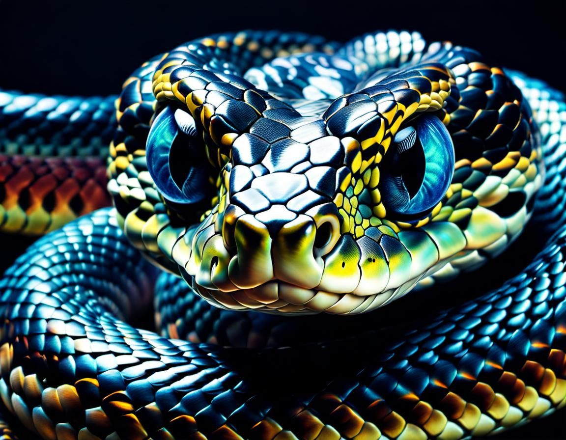 Hypnotic Snake Eyes Staring, Astral Illustration