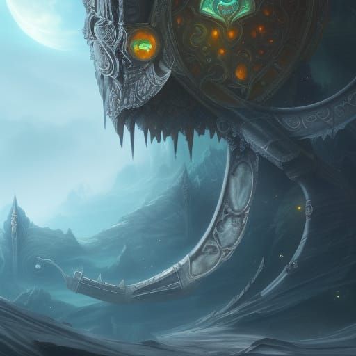 Moonstone Sword in Detailed Matte Painting Style