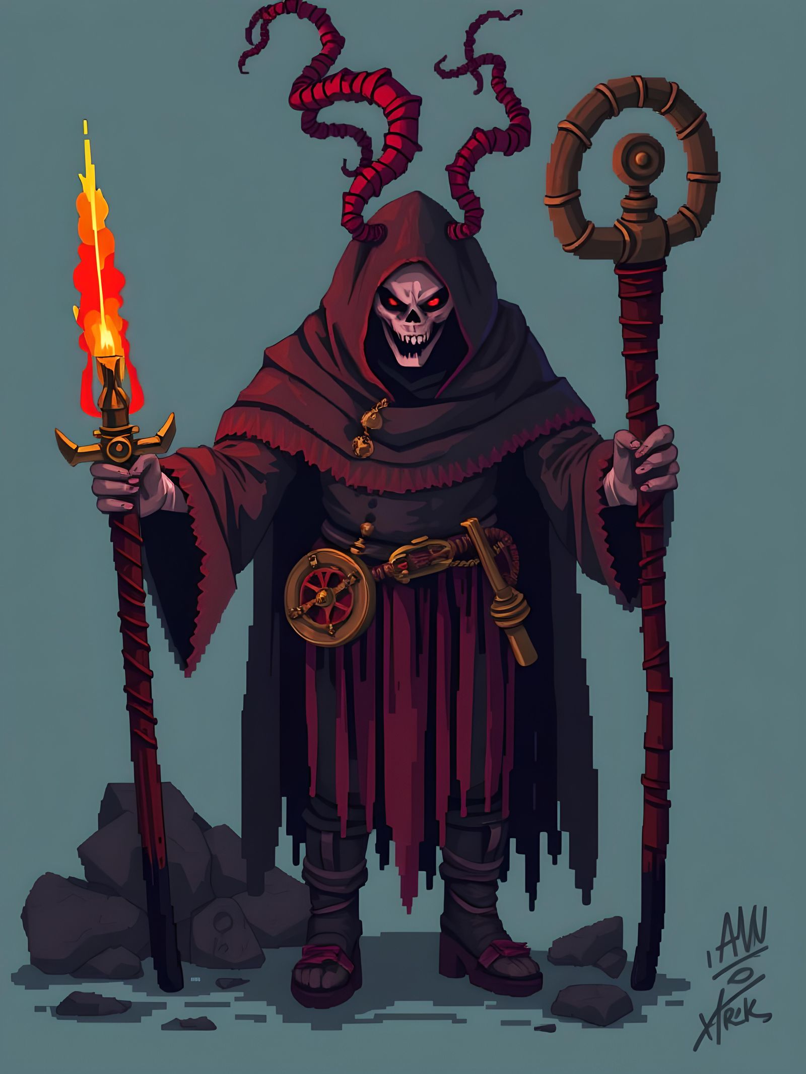 8-Bit Horror RPG Character Pixel Art