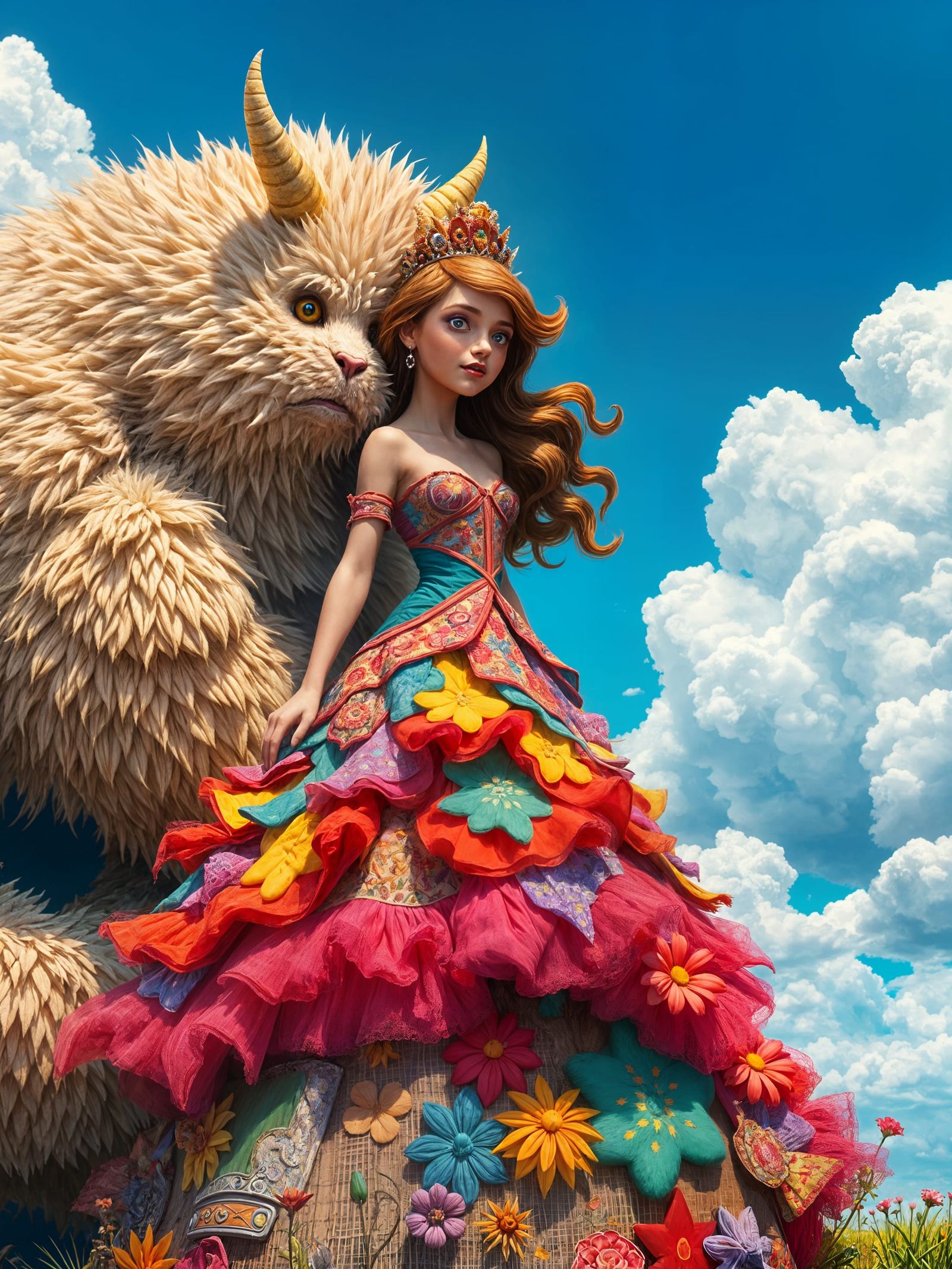 Enchanted Princess in Whimsical Wonderland