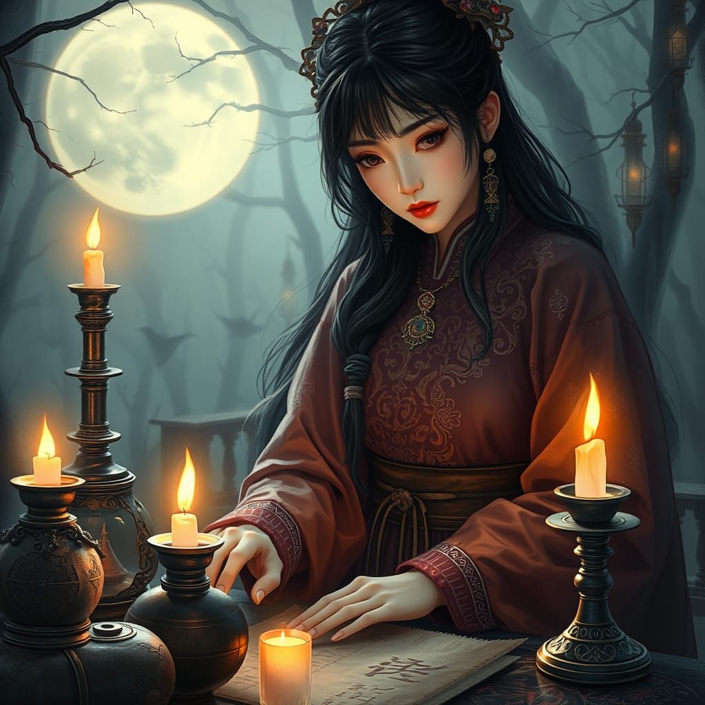 Mystical Alchemy Scene in Korean Style