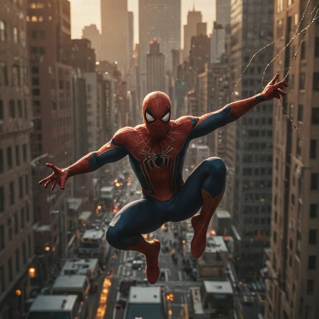 Spiderman Embodies City Lights in Epic Film Still