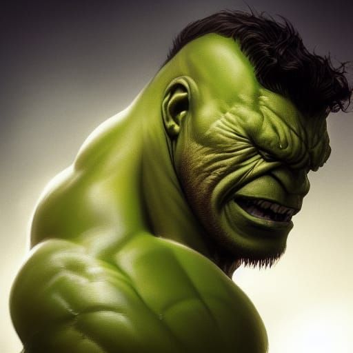 Hyperdetailed Hulk Portrait by Greg Rutkowski