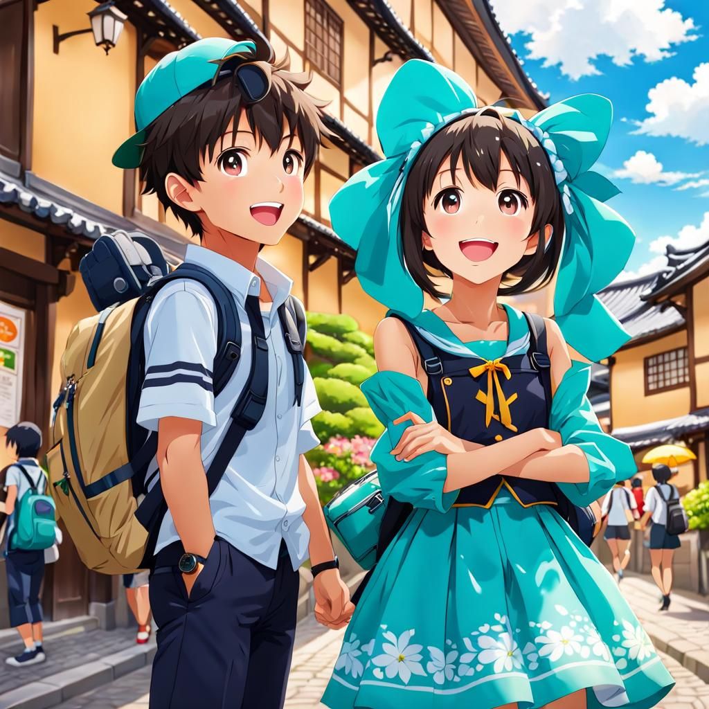 Anime Couple's Amazed Tourism Adventure