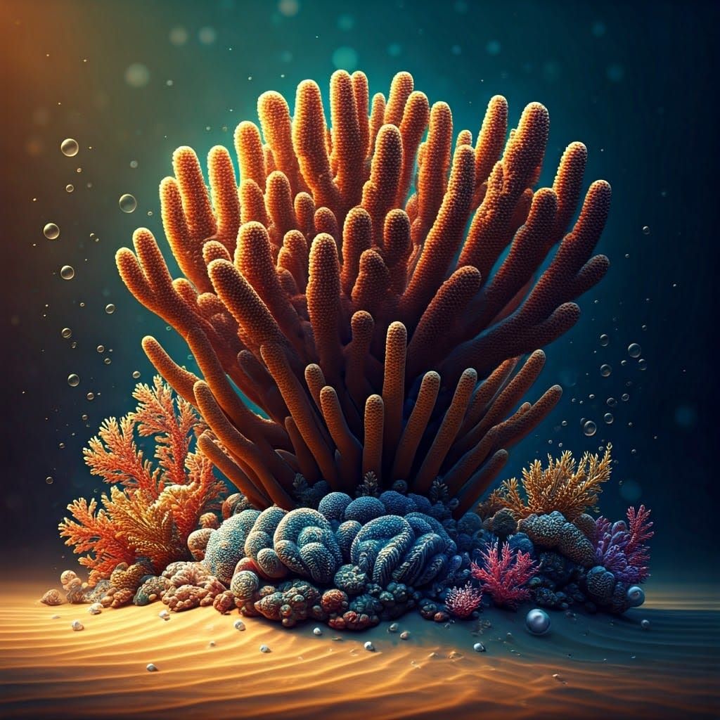 Vibrant Coral Reef Scene in Hyper-Realism Style