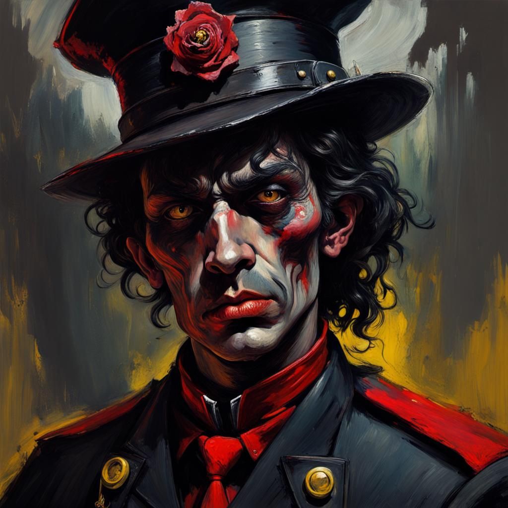 Demonic Figure in Police Uniform, Gothic Art