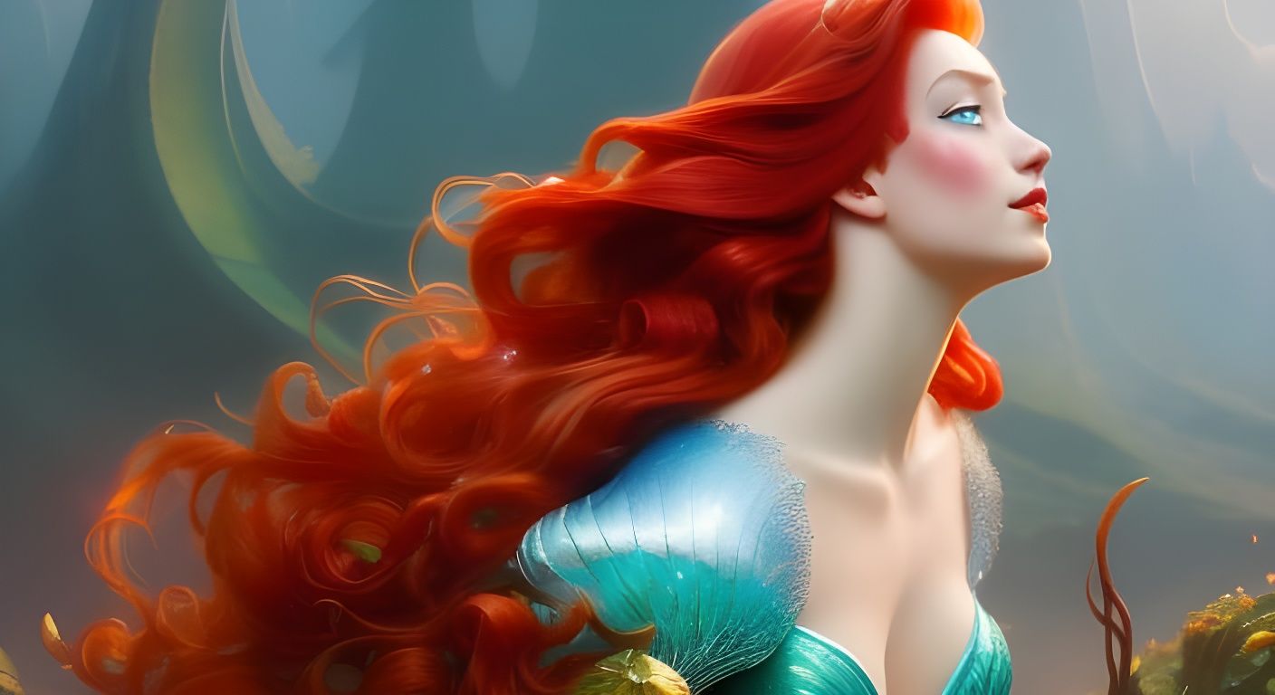 Gorgeous Princess Ariel Concept Art in 8K