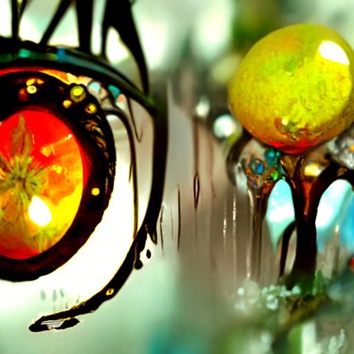 Eye with Water Drops, Hyperdetailed Splash Art