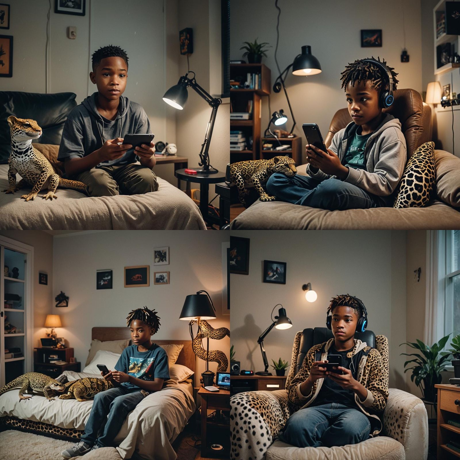 Teen Gamer's Room at Night: Cinematic Film Still