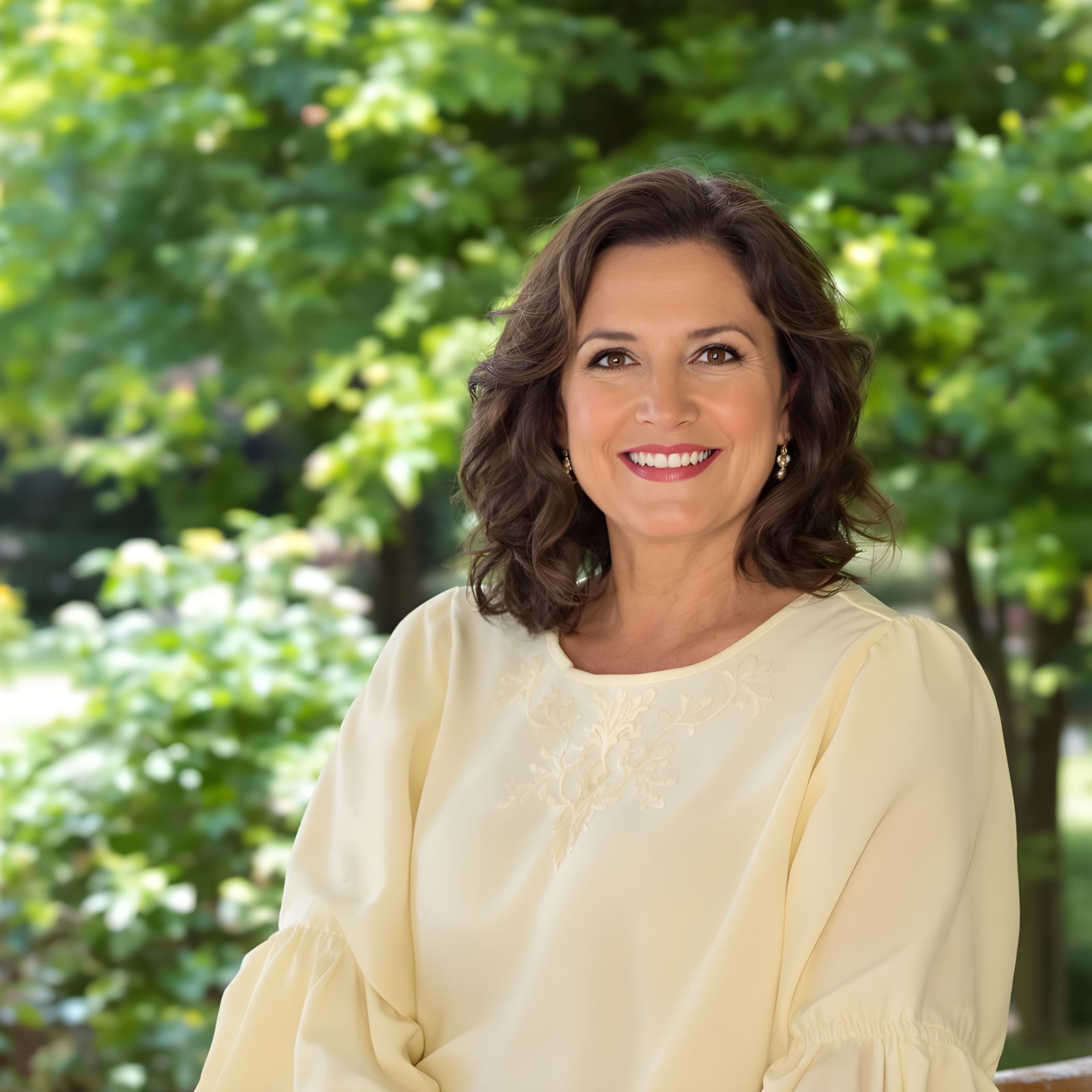 Elegant European Woman in Soft Focus Portrait