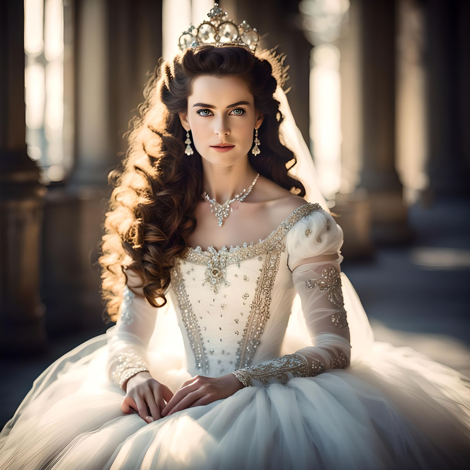 Empress Sissi Portrait in 19th Century Style