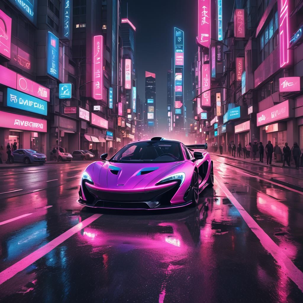 McLaren P1 Races Through Neon Cityscape