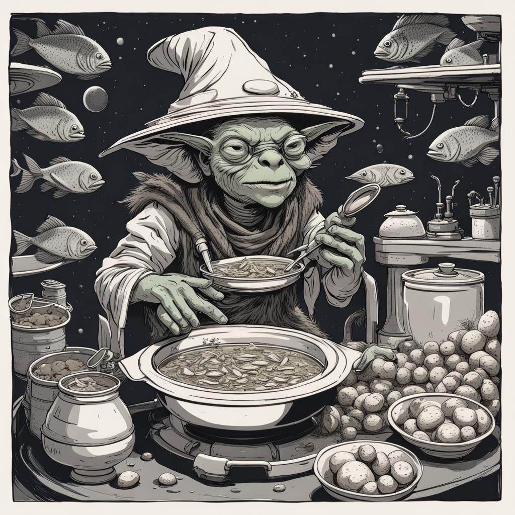 Goblin Druid Chef on Spaceship, Alien Movie Scene