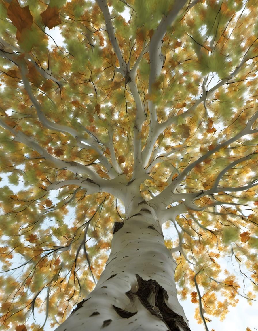 Autumn Sycamore Tree: Magical and Detailed View