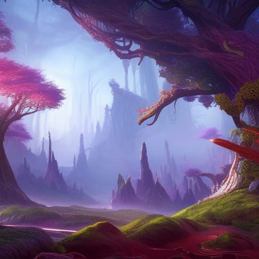 Detailed Star Forest Matte Painting