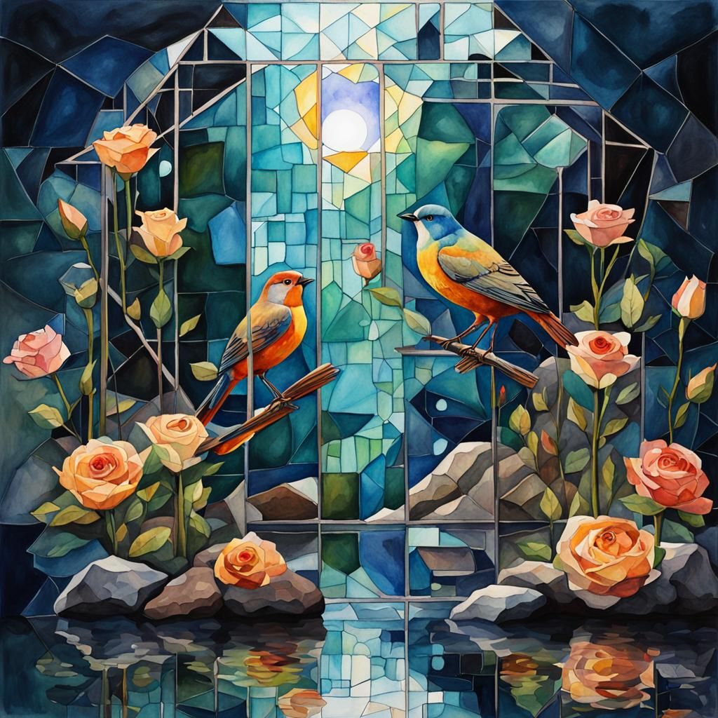 Glass Animals in Romantic Watercolor Style