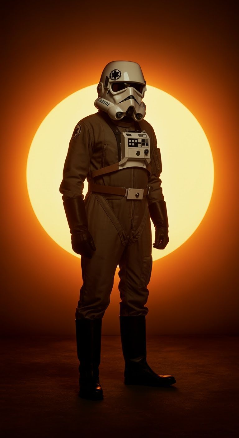 Imperial Crewman Portrait with Orange Sun Backdrop