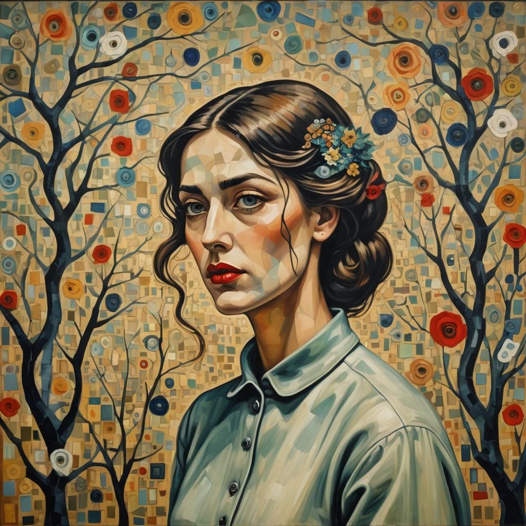 Surreal Girl in Post-Impressionistic Style