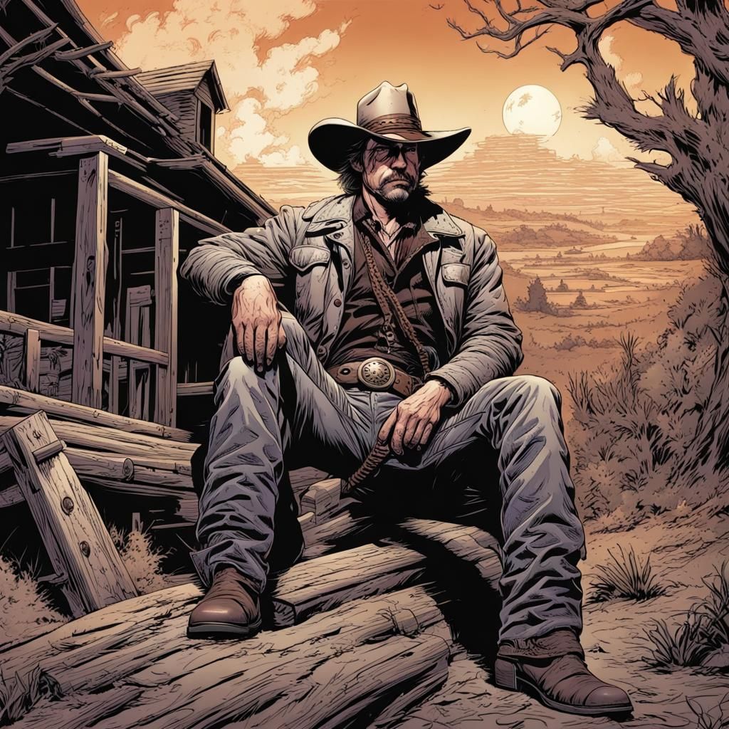 90s Anti-Hero in Old West Comic Style