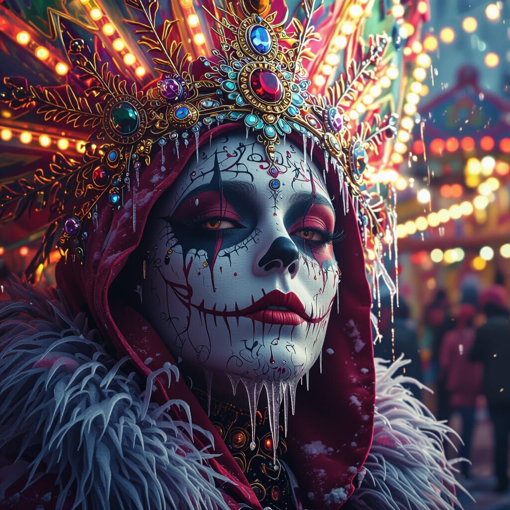 Carnival of Frozen Souls: Hyperrealistic Concept Art