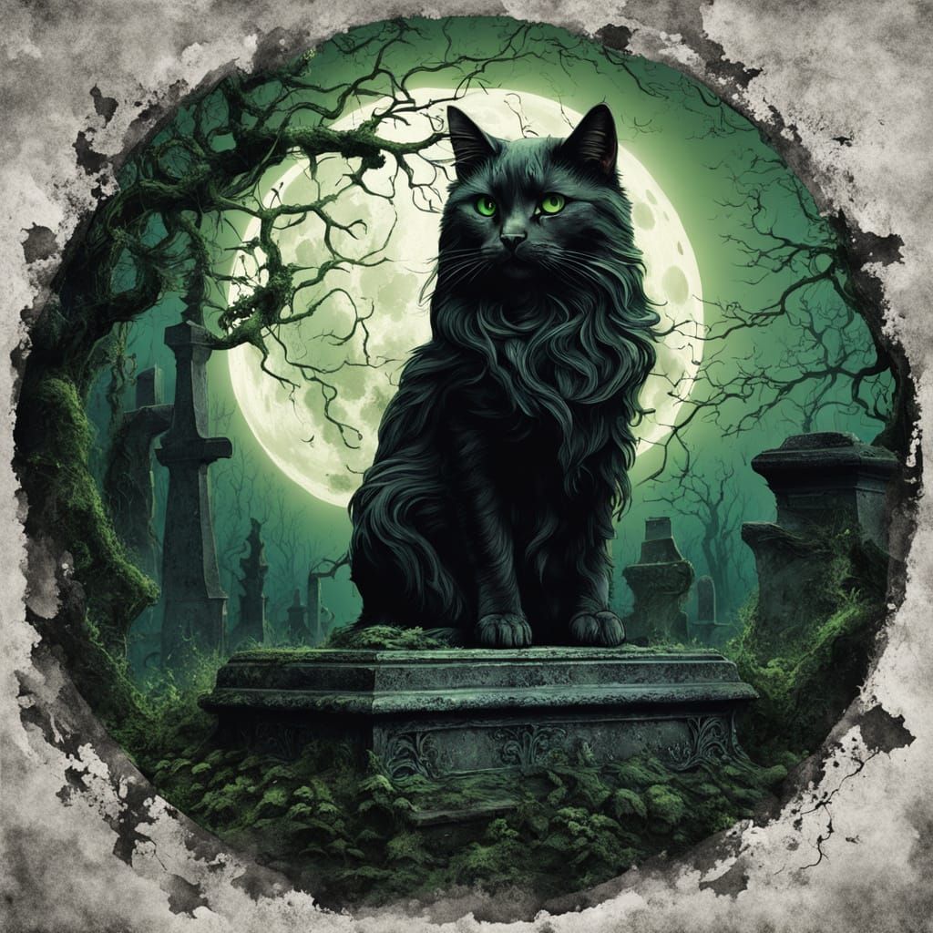 Cat in a graveyard