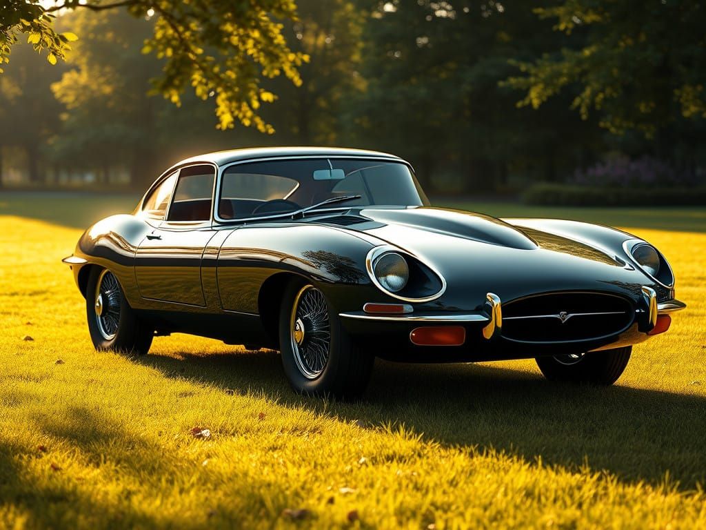 Sleek Jaguar E-type Showcased in Photorealistic Detail
