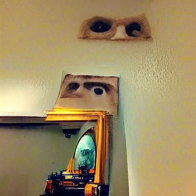 Distorted Reflection: A Haunting Visage in the Mirror