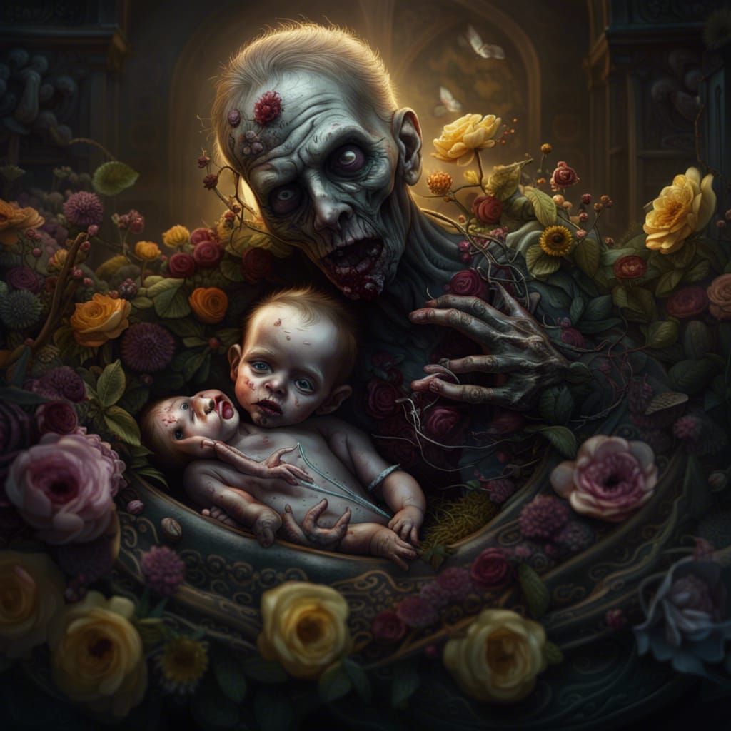 Zombie Baby and Mother: A Digital Matte Painting