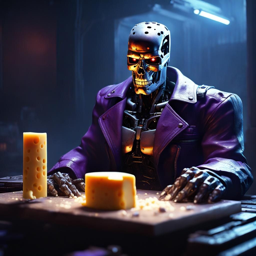 The Terminator Made of Cheese: Dark Fantasy Concept