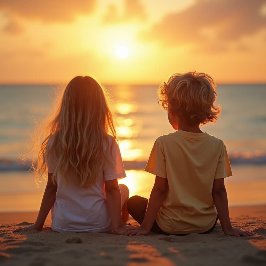 Tender Beach Moment in Soft Focus