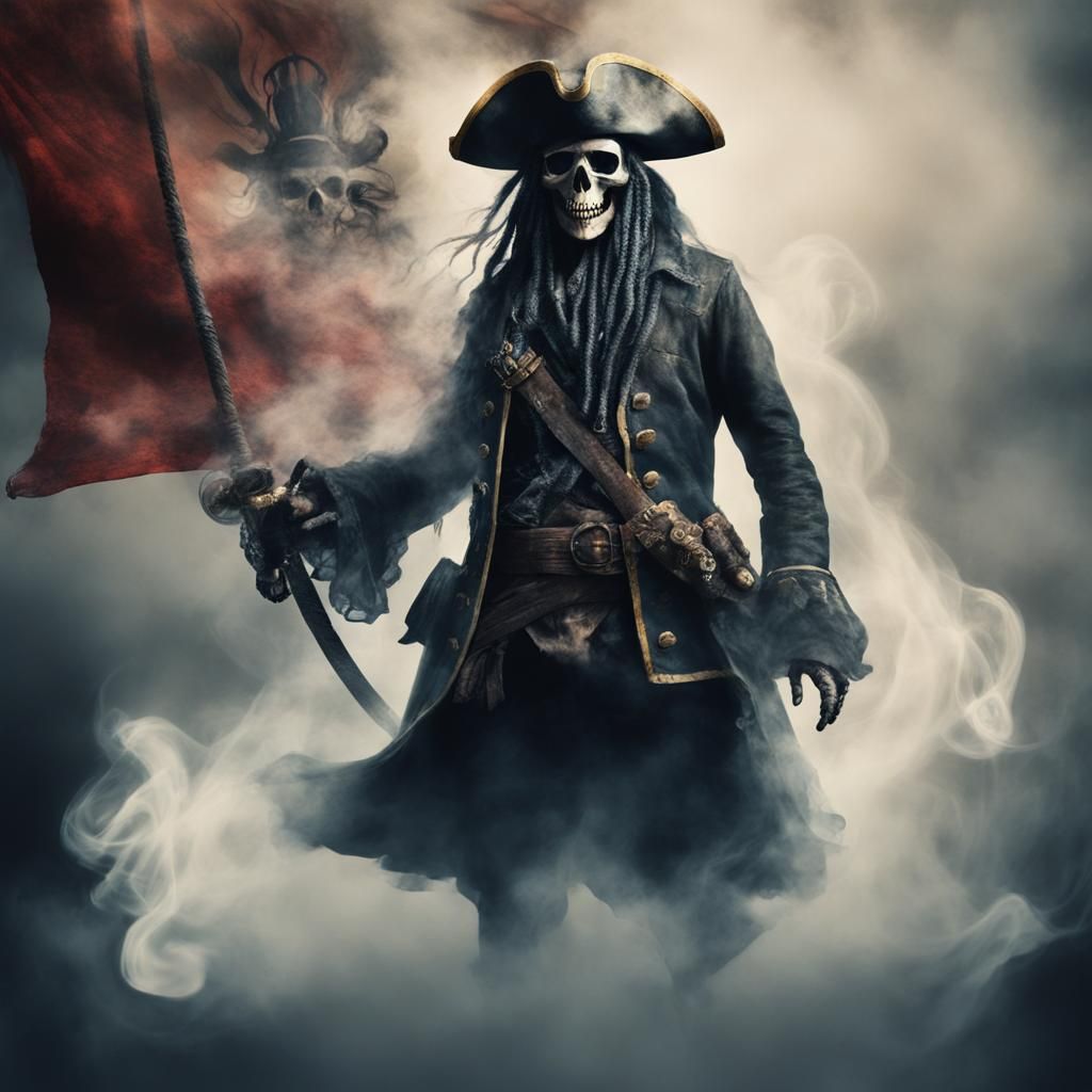 Smokey Pirate Ghost with Ethereal Flag