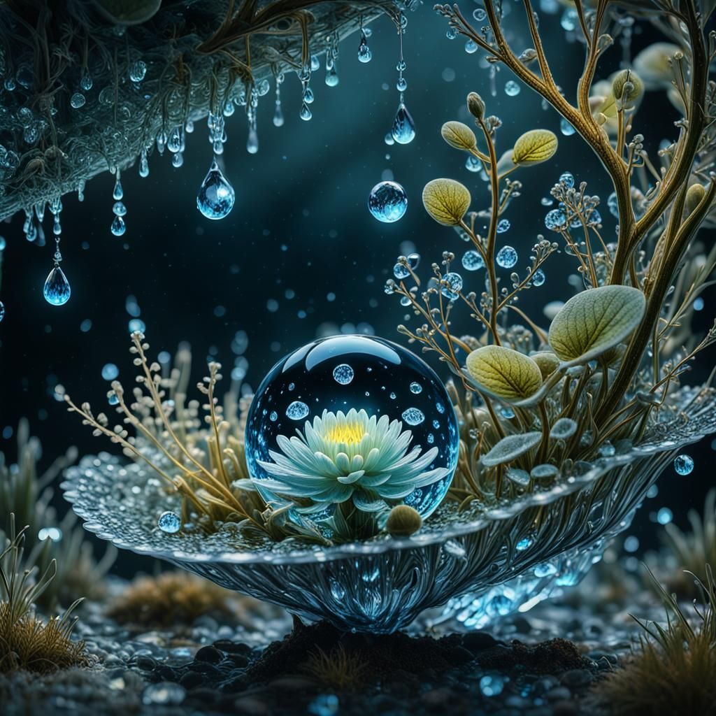 Bioluminescent Token in Diamond Water Drop