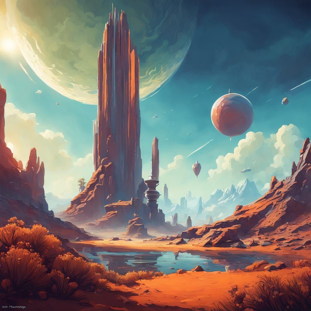 Hyper Realistic Desert Oasis Fountain