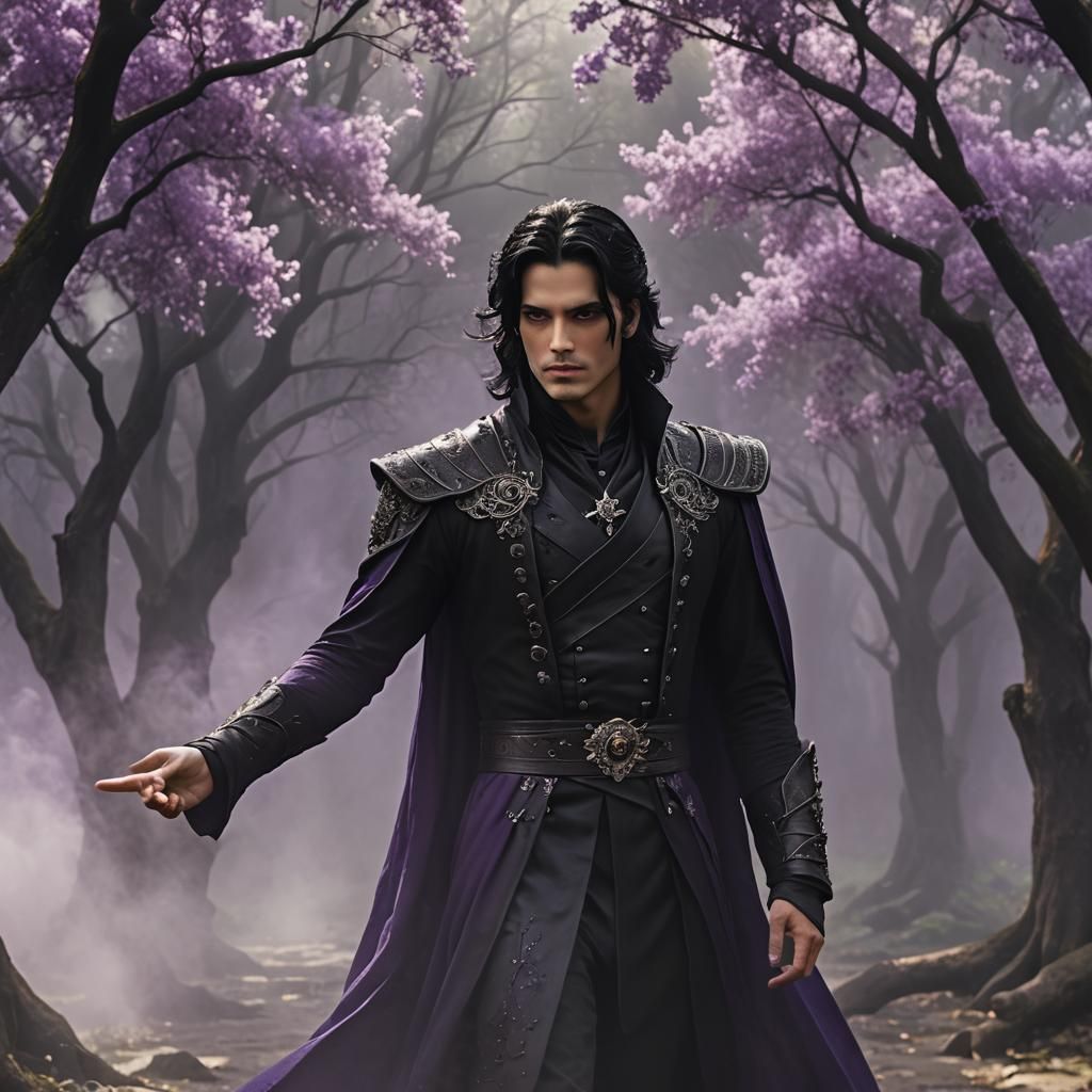 Handsome Shadow Prince in Regal Attire: Cinematic Still
