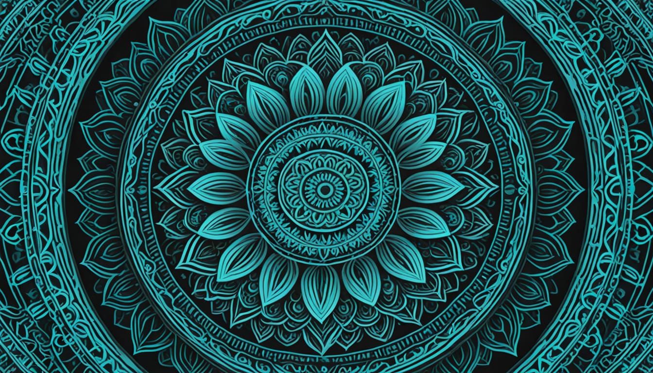 Turquoise Mandala Pattern for Calm and Clarity