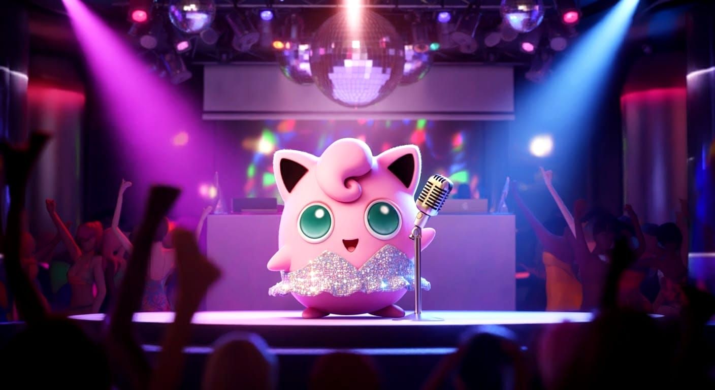 Jigglypuff Sings at Nightclub in Anime Style
