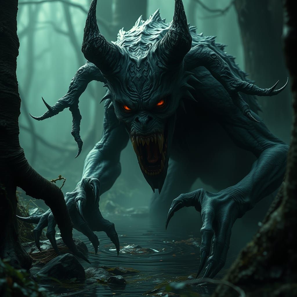 Nightmarish Hag of Brimstone Swamp: Hyperrealistic Portrait