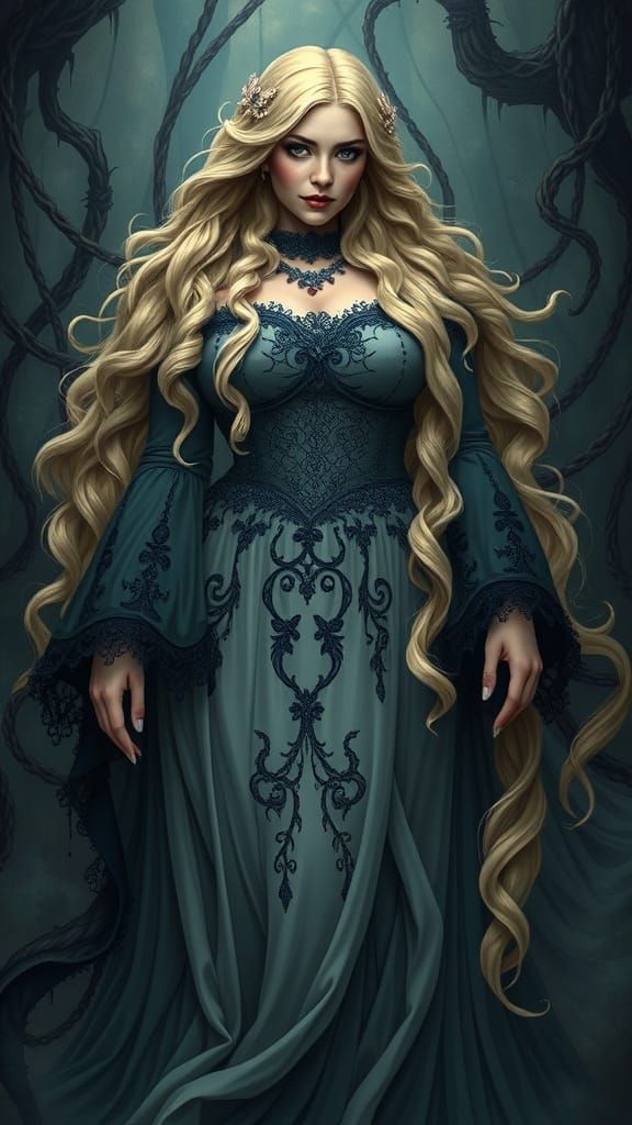 Mystical Rapunzel: Gothic Fantasy Art