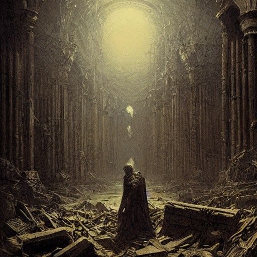 Haunting Ruins of a Broken Man: Horror Art