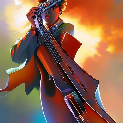 Hyperrealistic Jazz Musician in Splash Art Style