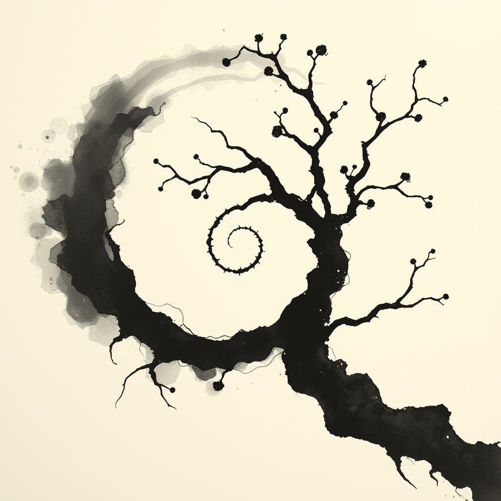 Zen Ensō Evolving into Fibonacci Fractal Geometry in Sumi-e ...