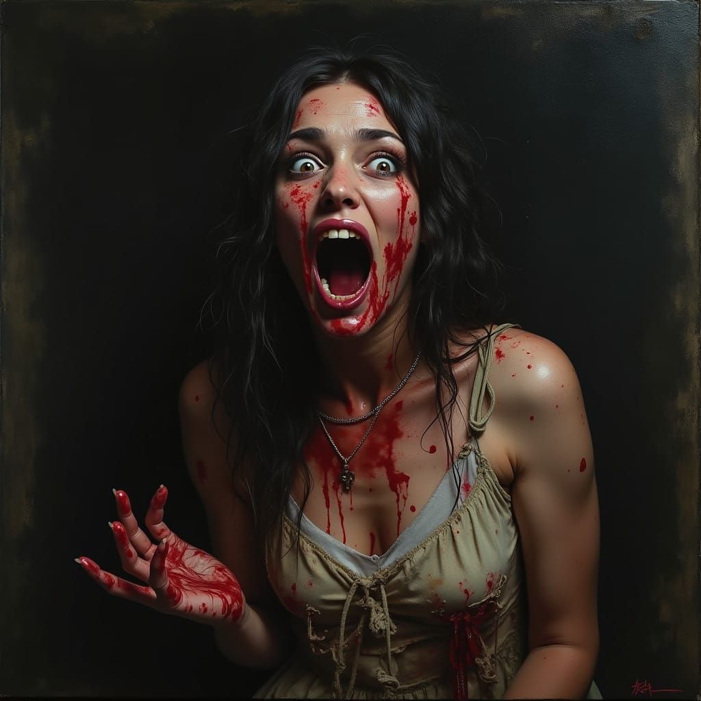 Murderous Woman in Bloody Despair