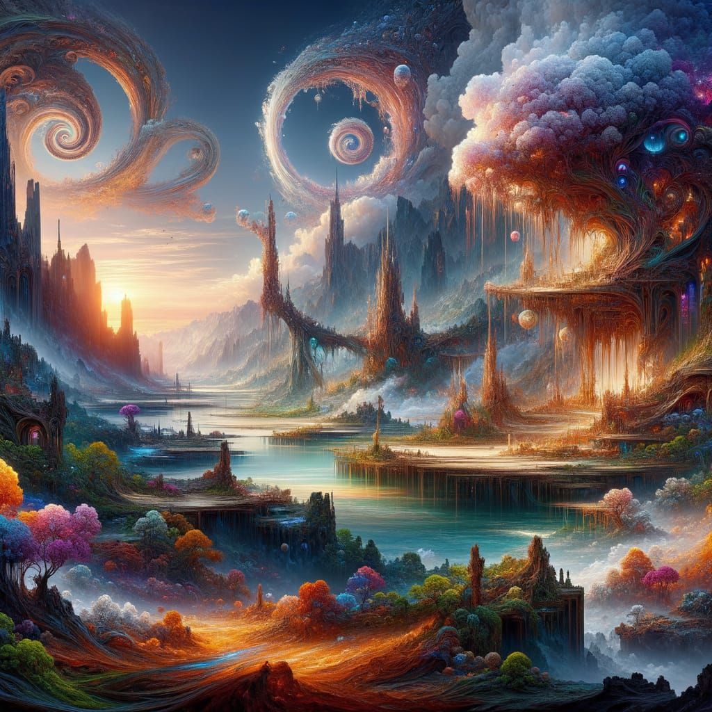 Hyper-Realistic Fantasy Landscape in Matte Painting Style