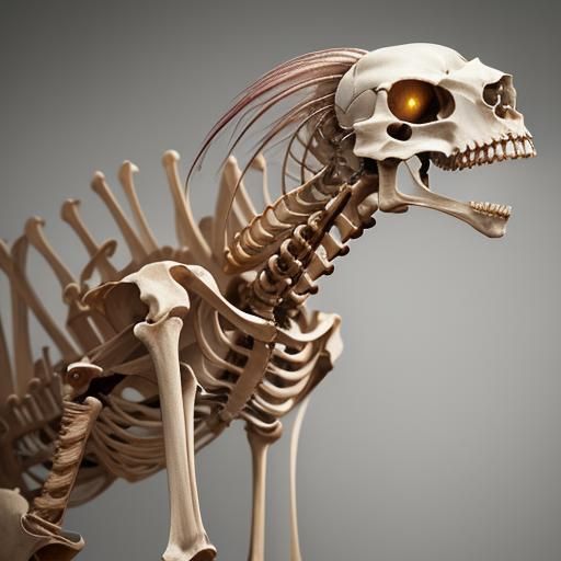 Hyperrealistic Animal Skeleton in Splash Art Style