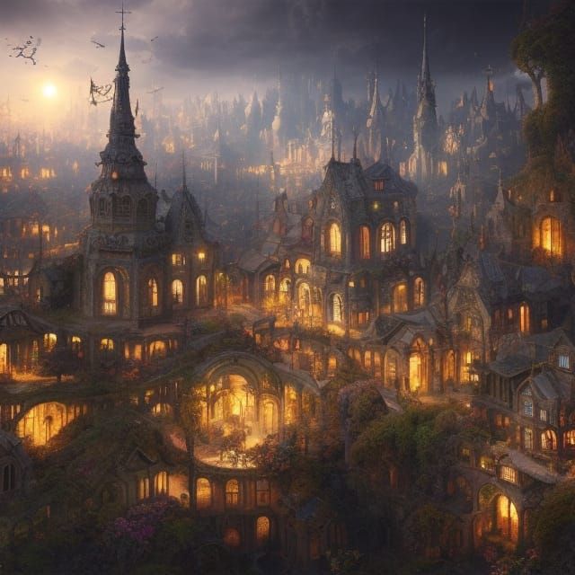 Surreal Fairy Town: Digital Matte Painting