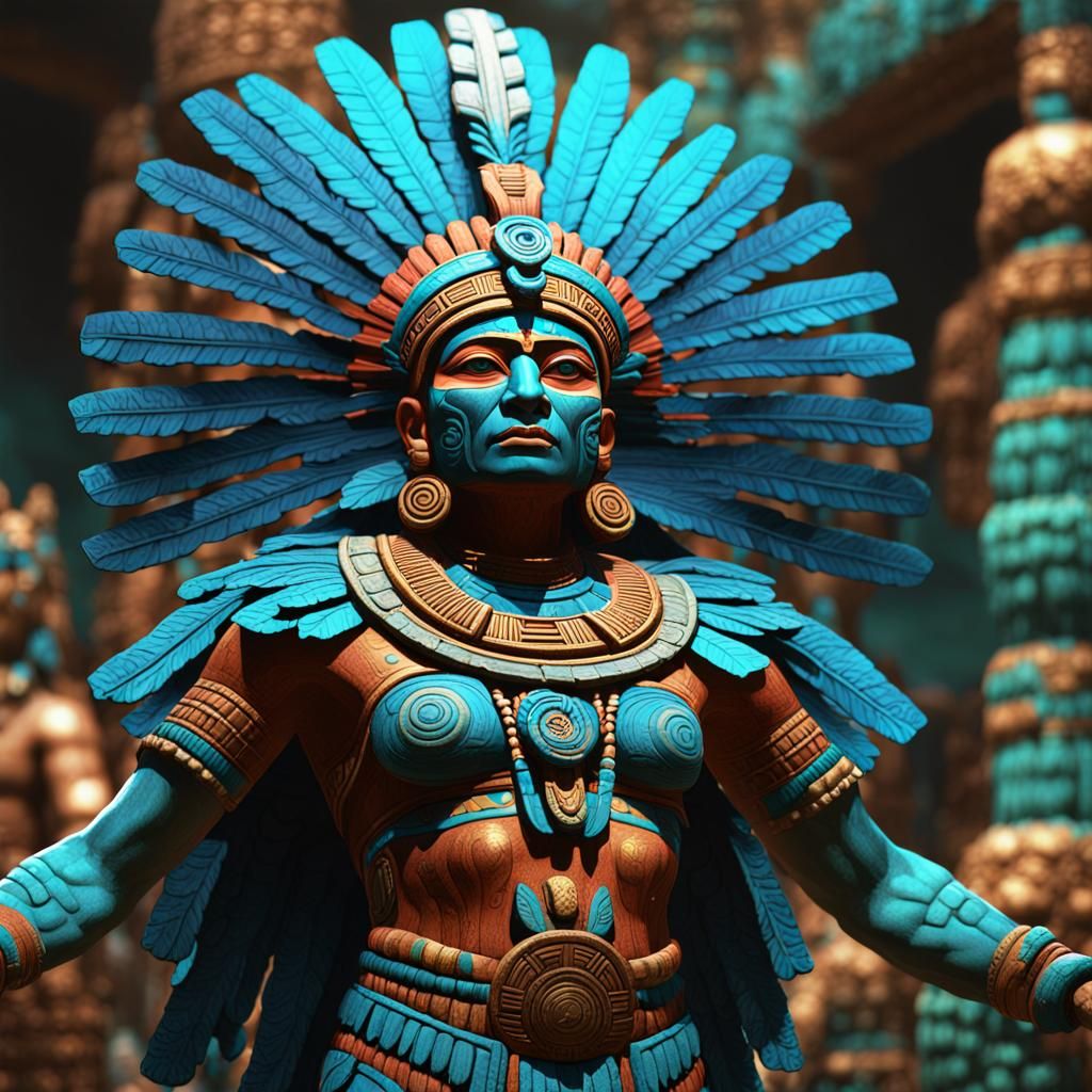 Ometeotl: Aztec Deity in Detailed Matte Painting