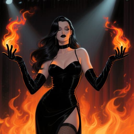 Enchanting Magician Conjures Fiery Magic on Stage