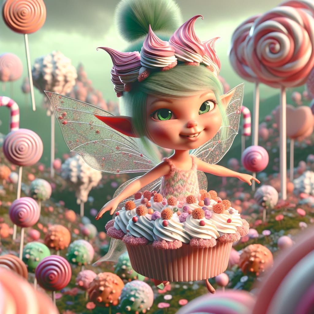 Cupcake Pixie in Candy Land: Octane Render