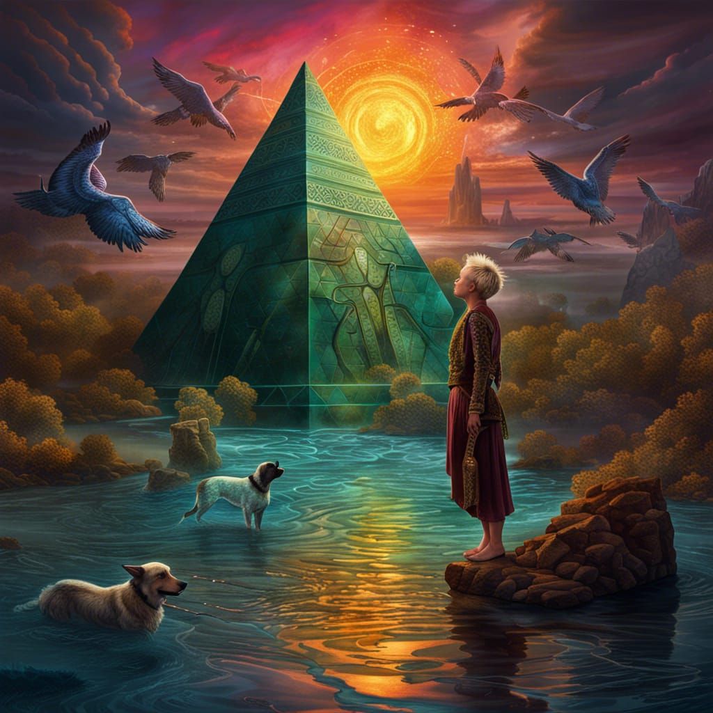 Mythological Siren Luring Shepherd in River