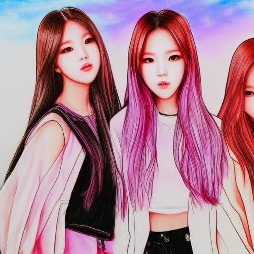Blackpink K-Pop Group Fan Art Drawing